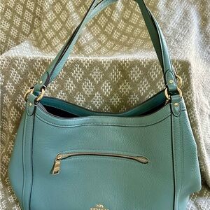 Coach Teal Leather Shoulder Bag